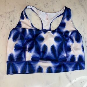 Free People Movement Yoga Top Blue Floral Fade Print